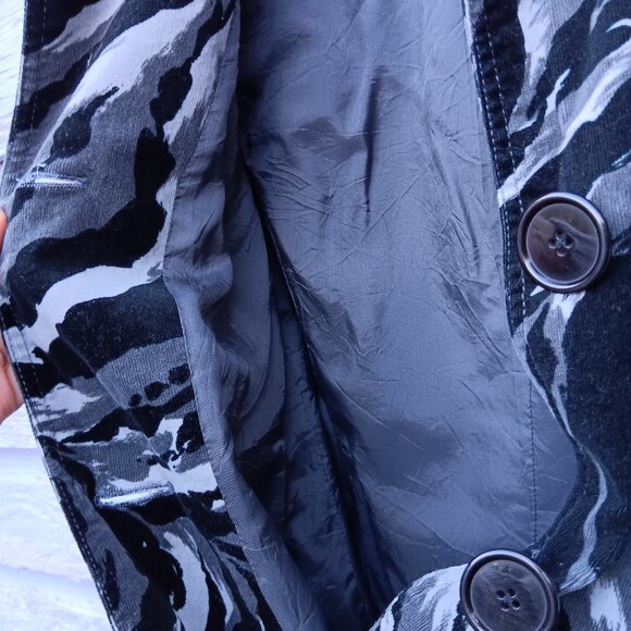 C Concept black white and gray abstract women's coat size 4 - Picture 7 of 10